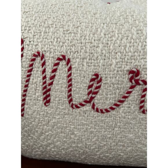 Christmas Throw Pillow Merry 19” X 14” - Picture 2 of 3